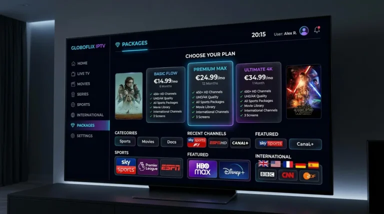 IPTV met abonnement op Smart TV met premium kanalen en 4K streaming