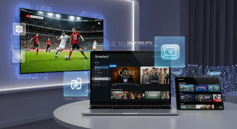 Smarters IPTV multi device streaming op tv laptop en tablet